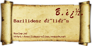 Bazilidesz Éliás névjegykártya